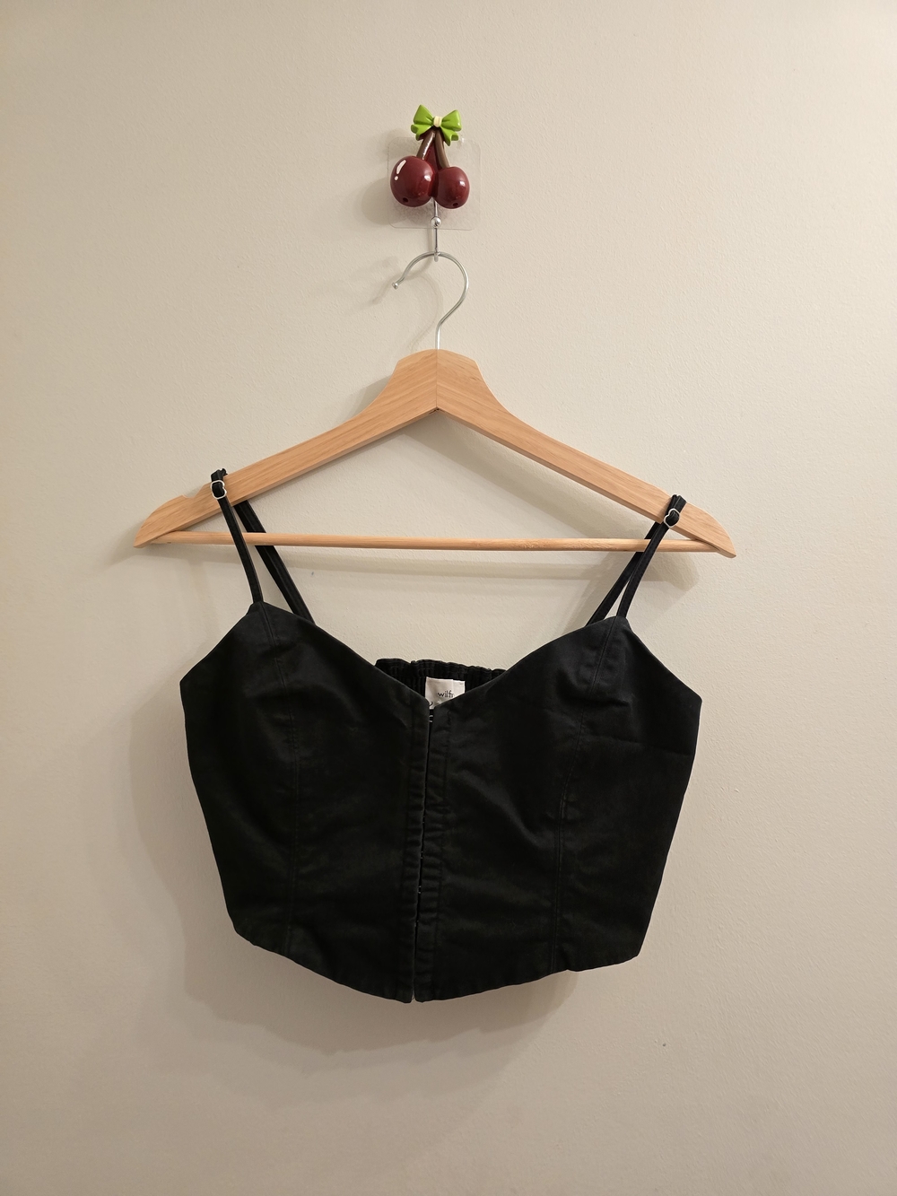 Wilfred Black Cropped Bustier Top